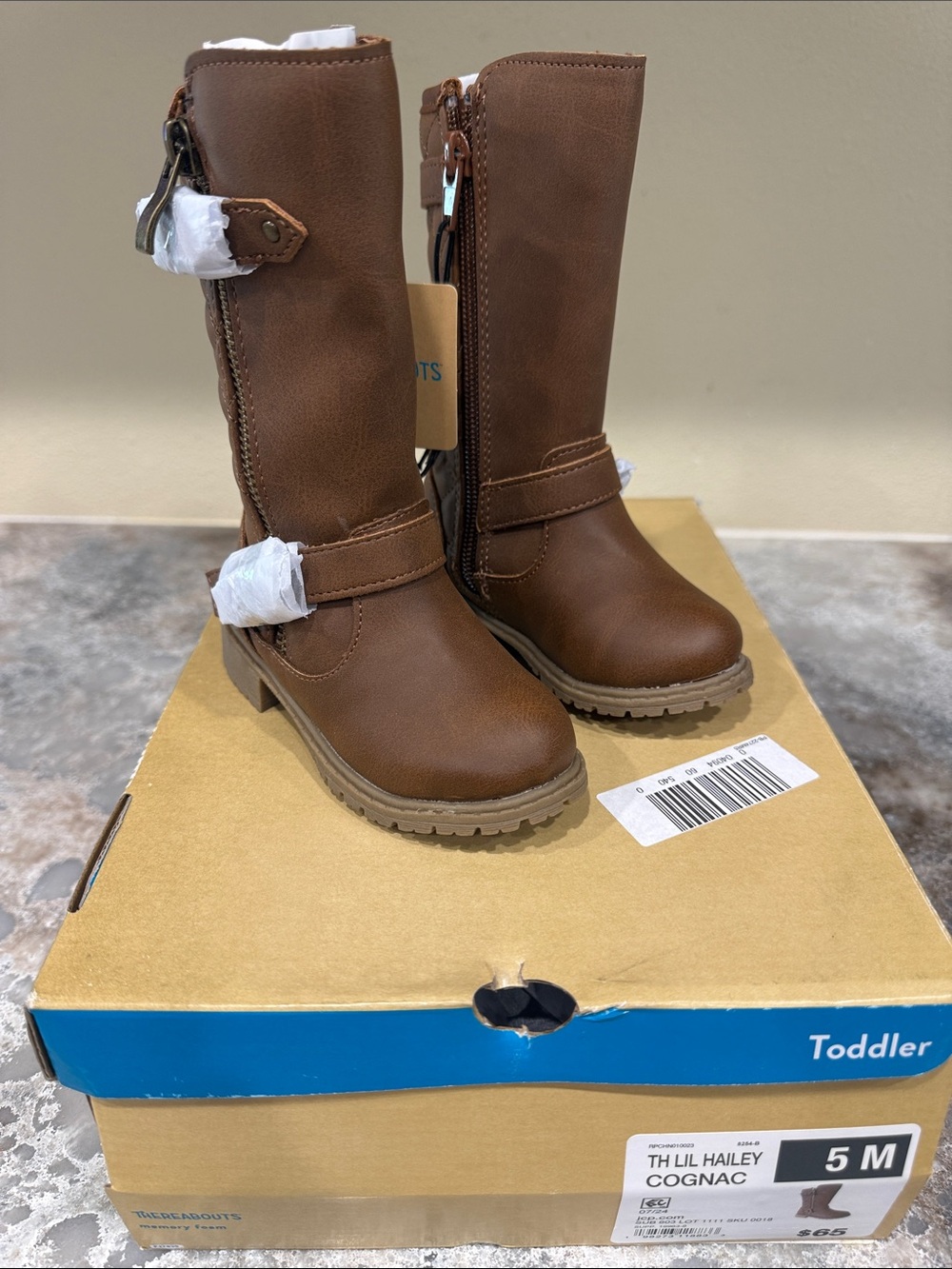 Hailey Toddler Riding Boots in Cognac Brown